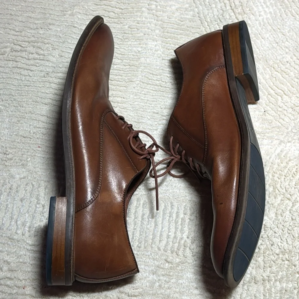 Vince Camuto‎ Lawson Oxford cognac brown lace up men’s shoes Sz 13